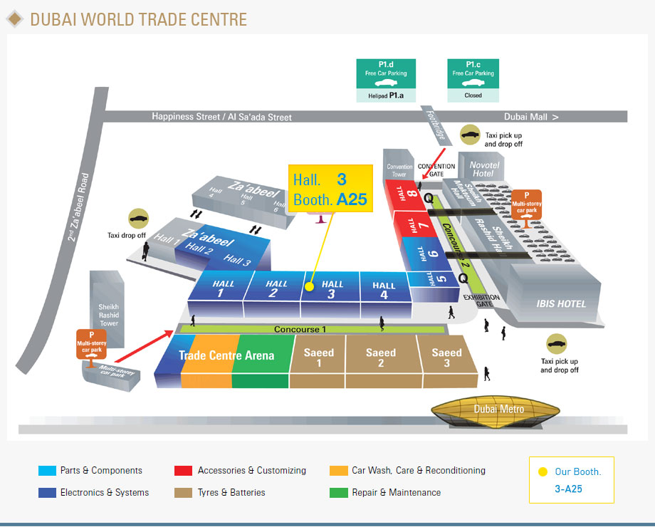 Miral Auto Camp Corp - Automechanika 2018 - Booth Map