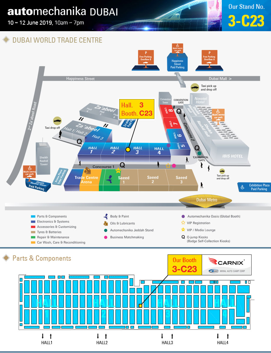 2019 Automechanika Dubai - CARNIX - Miral Auto Camp Corp - our stand No. 3C23