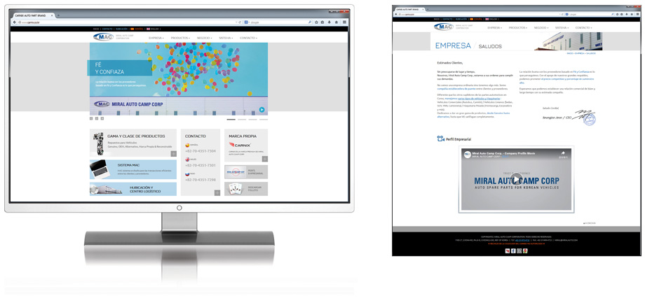Miral Auto Camp Corp. Spanish Website